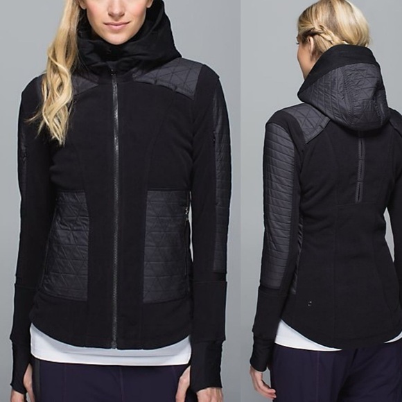 lululemon athletica Jackets & Blazers - Lululemon Fleecy Keen Jacket Black Size 4 Fleece Activewear Outerwear Workout